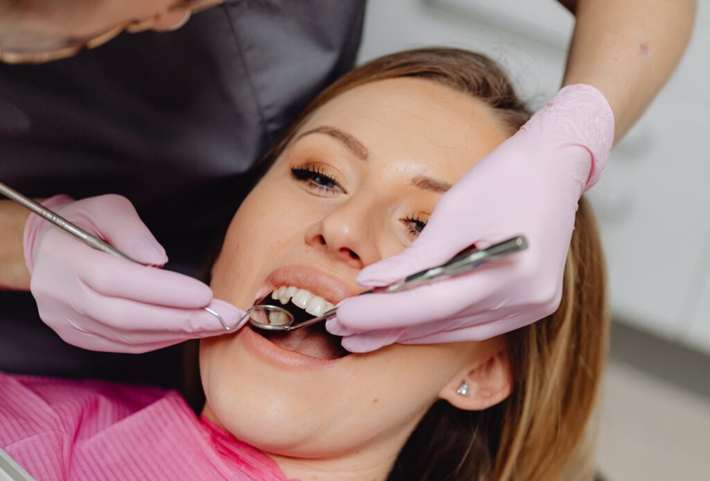 Patient receiving a routine dental checkup at Mary St Dental Gympie