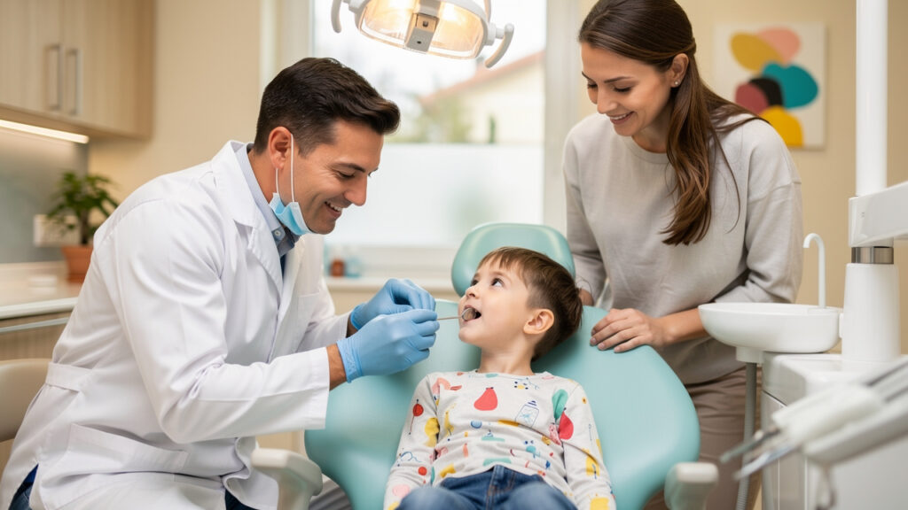 Young child relaxed during first gentle dental checkup at Mary St Dental Gympie
